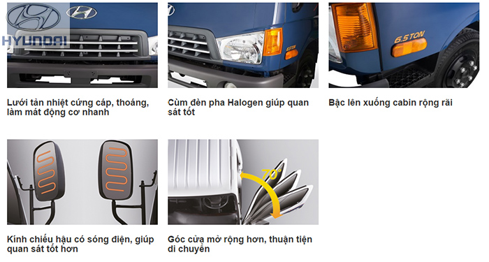 Ngoại thất liền lạc, cabin lật, chassis cứng cáp của xe Hyundai HD700 Đồng Vàng-ototaisg.com